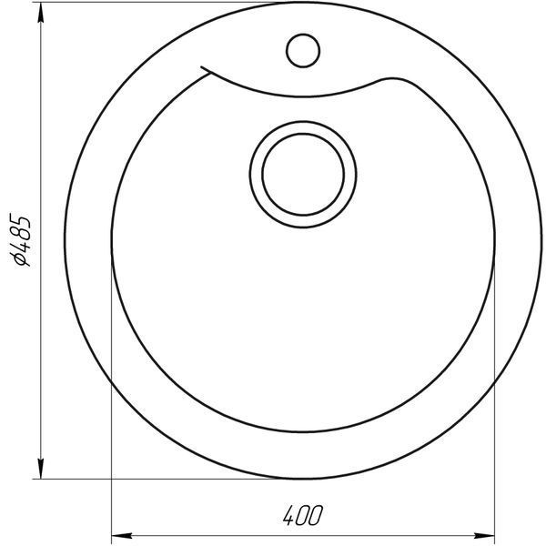 Гранітна мийка Globus Lux ORTA графіт 485мм-А0001 21894 фото