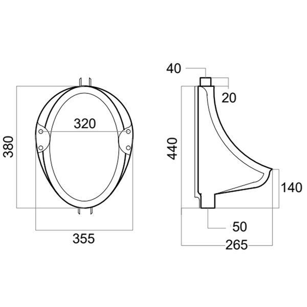 ПІСУАР FLATBACK UR-FB-OV 31013 фото