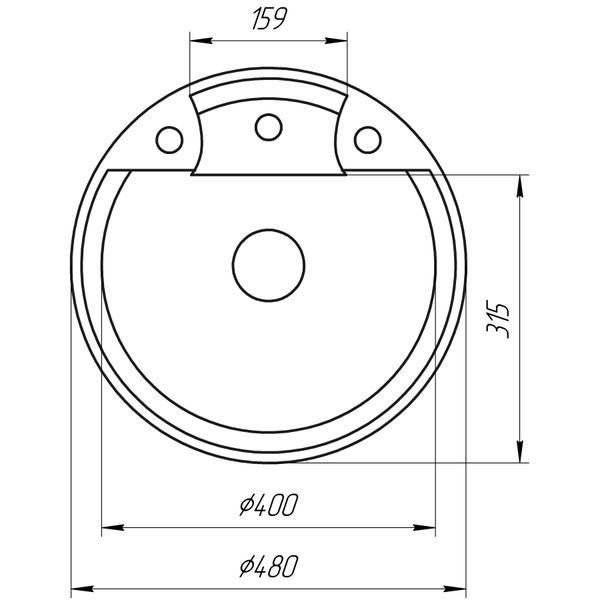 Гранітна мийка Globus Lux GURON графіт 480мм-А0001 8008 фото