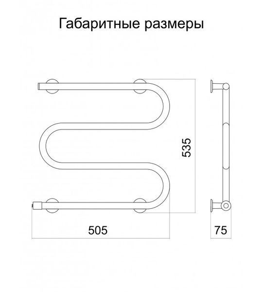 Рушникосушарка електрична Змійка L (505*535*70) 70Вт 000011515 фото