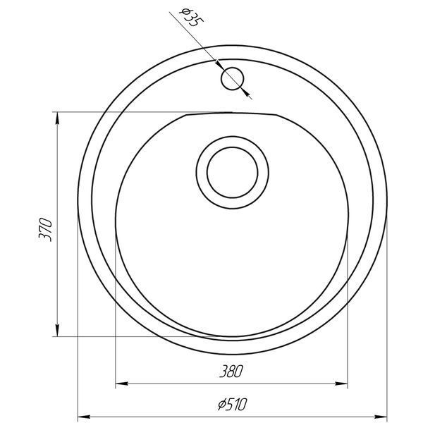 Гранітна мийка Globus Lux MARTIN графіт 510мм-А0001 8862 фото